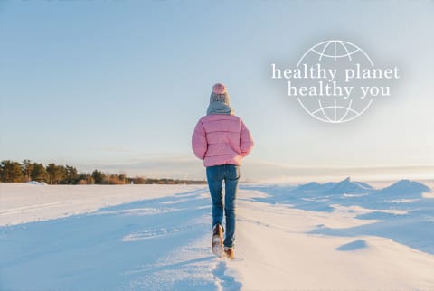 Healthy Planet Healthy You winter walk in snow