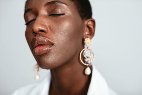 woman with big healthy lips