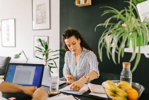 Young Woman Working at Home