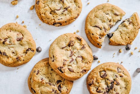 Overhead of Chocolate Chip Cookies