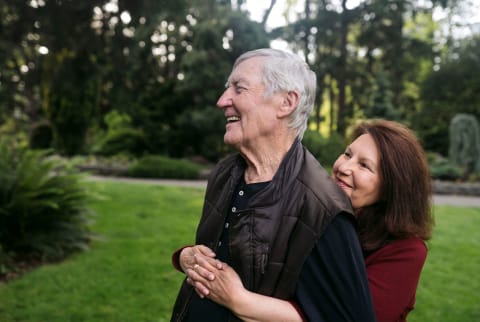 affectionate  older couple