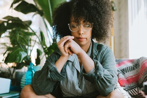 woman meditating