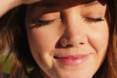 close up of a woman & eyelashes