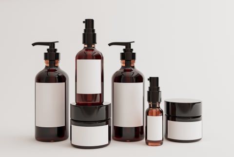 skin care bottles