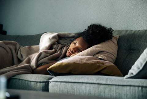 woman on couch