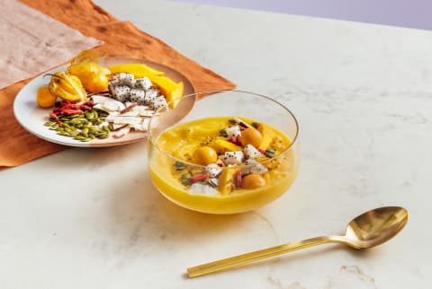 Tropical Smoothie Bowl with Kumquats and Dragon Fruit