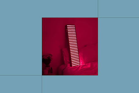 red light panel on bed in treatment cut into a square red light panel on bed in treatment cut into a square