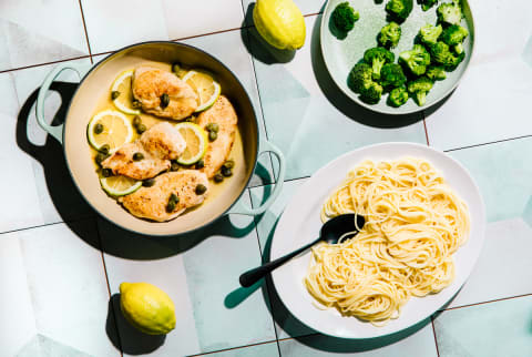 Chicken Pasta Dinner With Vegetable Side