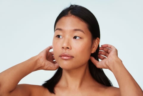 Fresh faced woman with clear skin