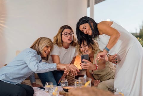 Women looking at a phone