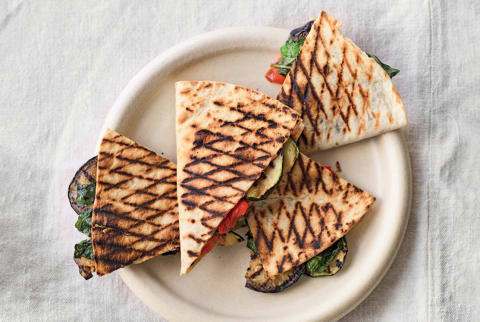 flatbread toastie with grilled veggies