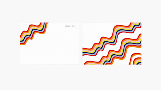 Rainbow Waves Personalized Notecards Rainbow Waves Personalized Notecards
