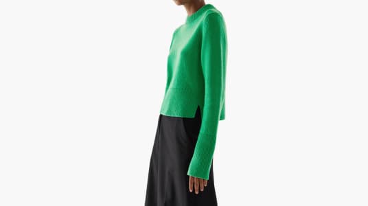 Recycled Cashmere Wool Mix Cropped Jumper