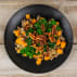 breakfast bowl with sweet potato hash and bacon