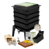 black worm bin stack with accessories