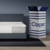 casper hybrid mattress with gray base and plush top