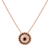 circular necklace with citrine gemstones on a gold chain