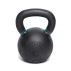 black kettlebell with blue piping 