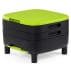 black bin with lime green top