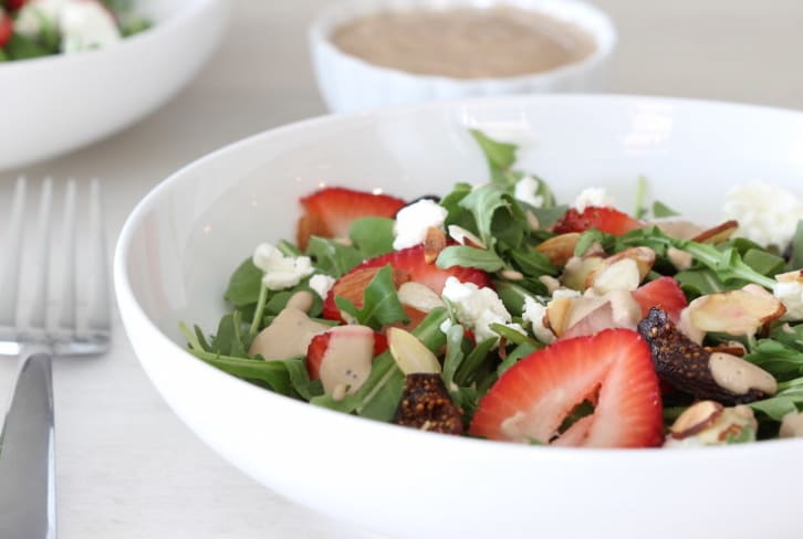 Strawberry Fig Salad with Creamy Balsamic Poppy Seed Dressing