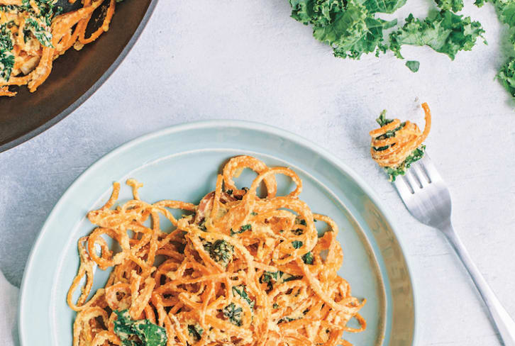 Healthy Comfort Food: Sweet Potato Noodles With Kale + Creamy Cashew Sauce