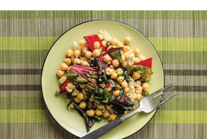 Swiss Chard With Chickpeas & Pistachios