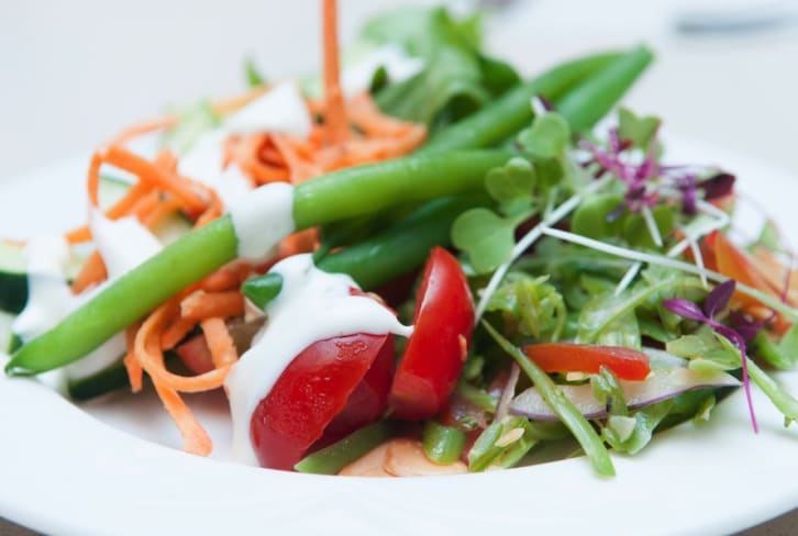 Farmers' Market Salad With Vegan Ranch Dressing