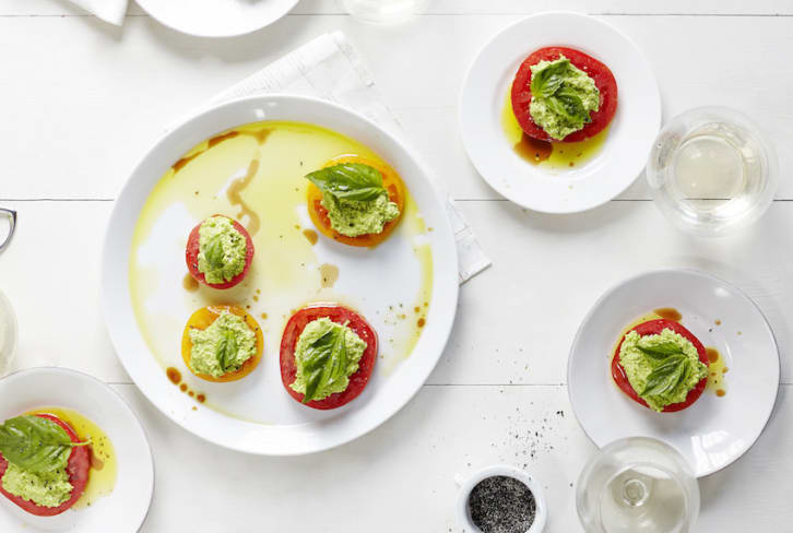Herbed Pea "Ricotta" With Tomatoes & Basil
