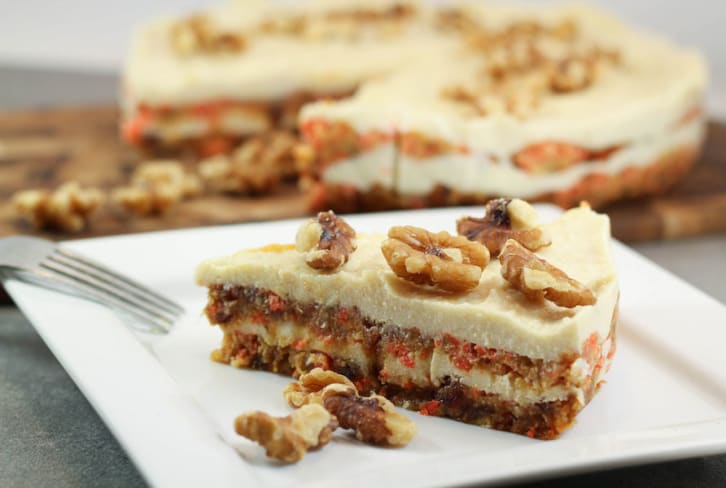 Raw Carrot Cake With Macadamia Frosting