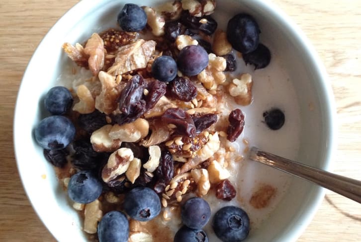 Fiber-Packed Oatmeal With Blueberry + Fig