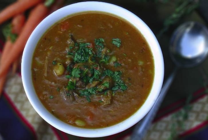 Healing Slow-Cooked Lamb Soup With Turmeric & Thyme