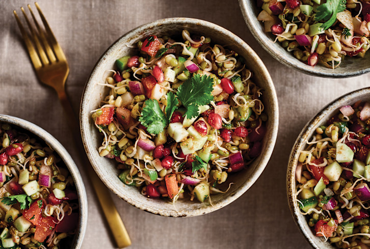 This Mumbai-Inspired Sprouted Salad Is Rich In Gut-Healthy Fiber
