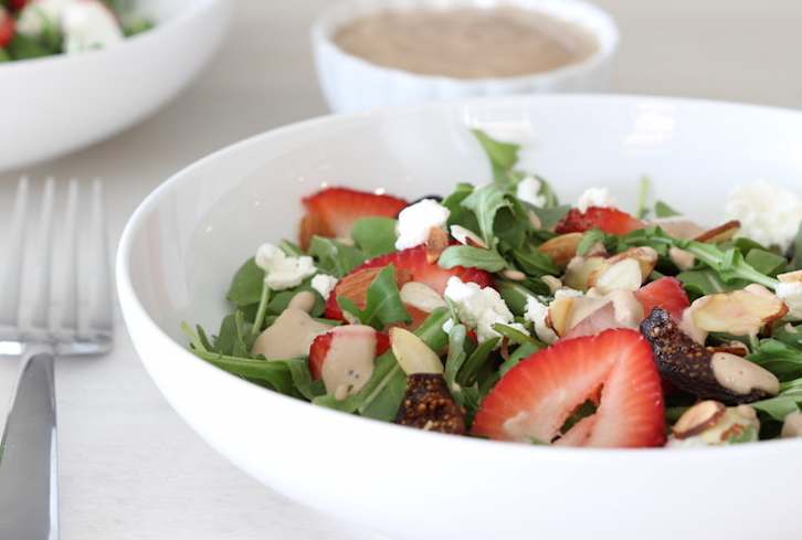 Strawberry Fig Salad with Creamy Balsamic Poppy Seed Dressing