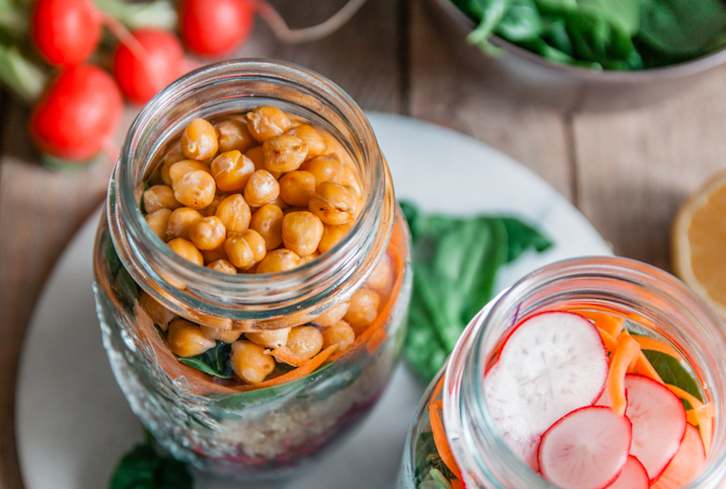 Meal Prep Made Easy: Carrot + Chickpea Mason Jar Salad