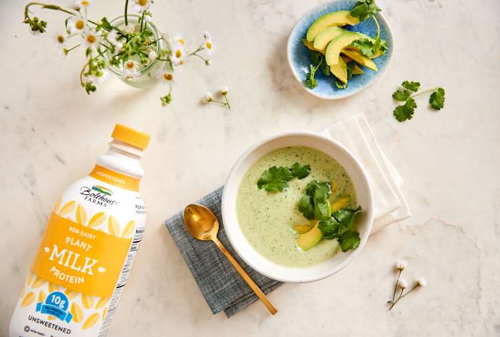 This Super Cooling Cucumber Gazpacho Is Packed With Plant Protein