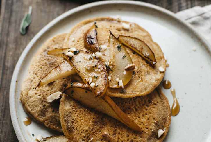 Sautéed Pear Gluten-Free Pancakes (Made With Chickpea Flour!)