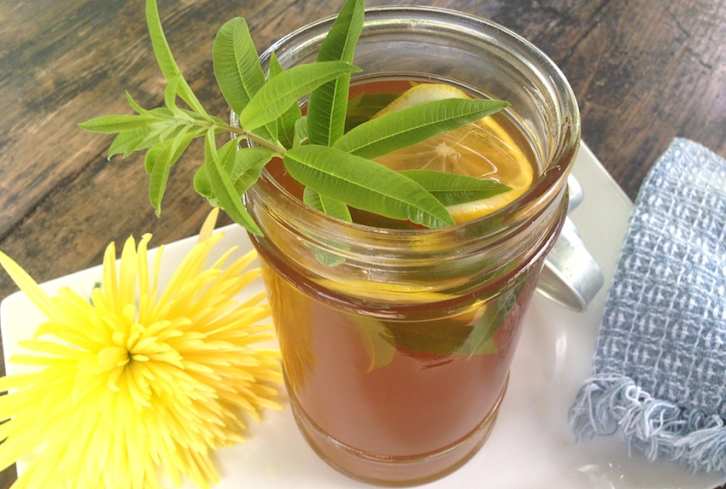 Iced Green Tea With Honey & Fresh Lemon Verbena