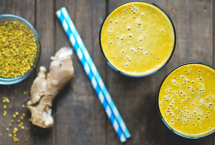 Healing + Warming Turmeric Smoothie With Bee Pollen
