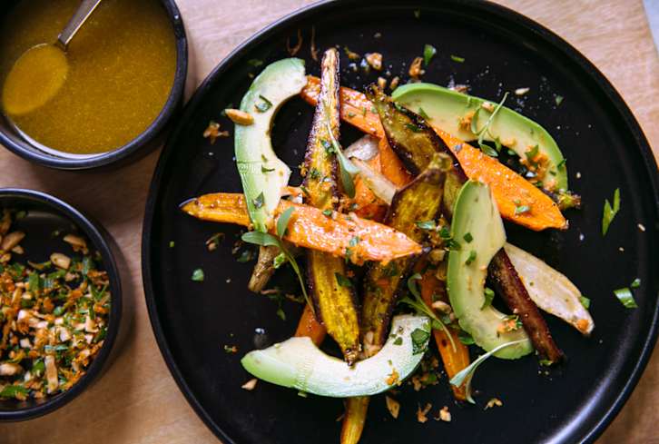 Roasted Carrot & Avocado Salad