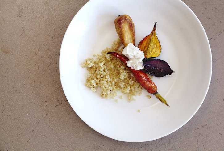 Honey Roasted Roots With Tahini Yogurt