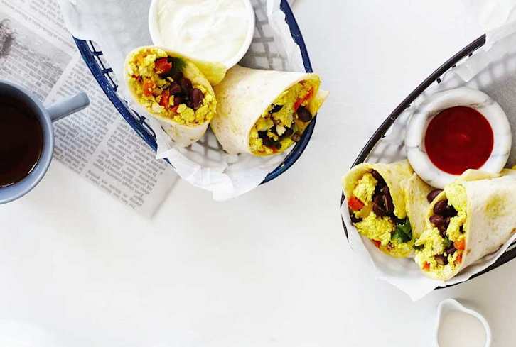 Scrambled Tofu + Black Bean Burrito