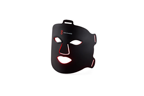 a flexible, black silicone LED face mask from BON CHARGE a flexible, black silicone LED face mask from BON CHARGE