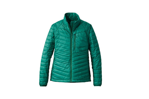 A lightweight, quilted packaway jacket, insulated with PrimaLoft