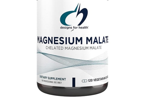 white magnesium supplement bottle