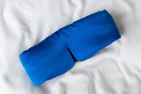 blue silk sleep mask