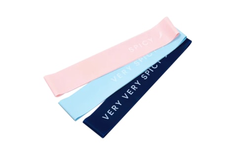 TSS Booty Bands in dark blue light blue and pink