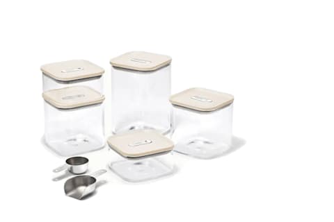 Caraway Airtight Glass Container Set in Cream Smaller