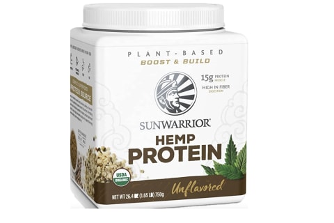 Hemp protein powder Sunwarrior tub