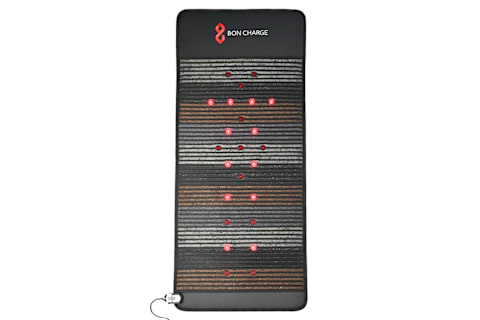 Bon Charge PEMF Infrared Mat Max laid on ground with red lights on