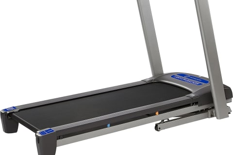 foldable treadmill with running rail